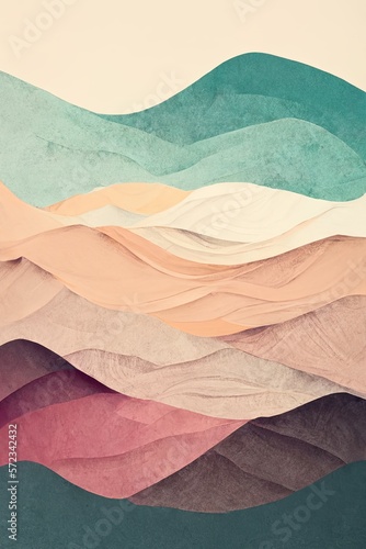 Abstract painting. boho minimal vector 2d, pastel colours, muted colours, background. Generative AI.