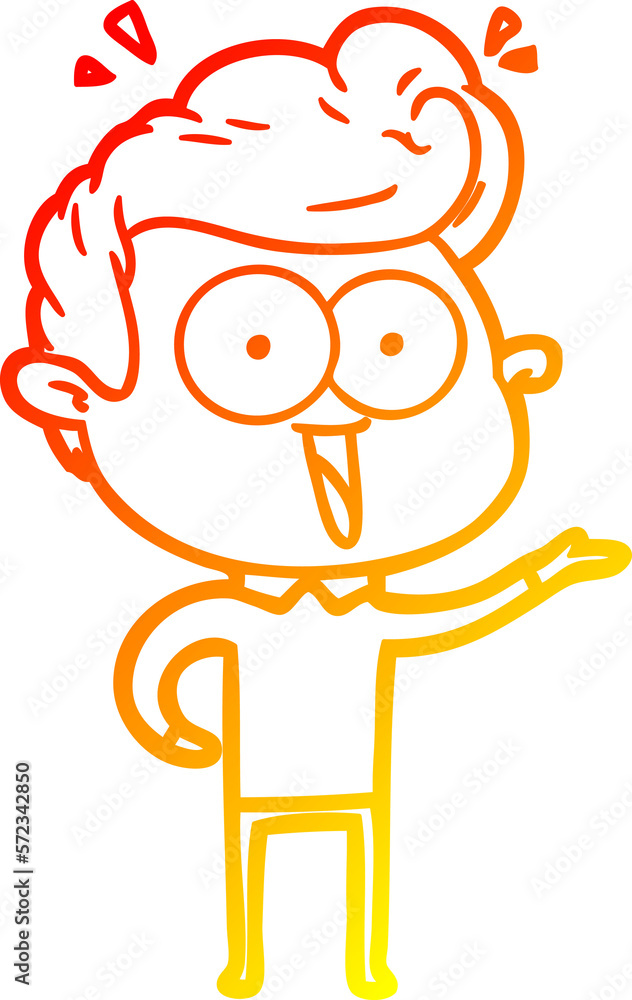 warm gradient line drawing cartoon man warm gradient line drawing cartoon man