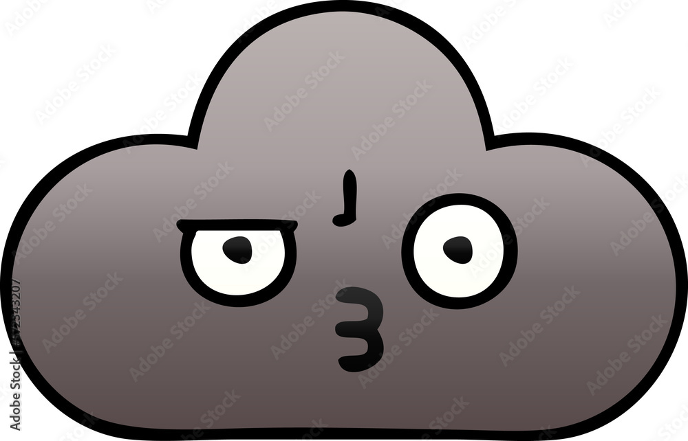 gradient shaded cartoon storm cloud gradient shaded cartoon storm cloud