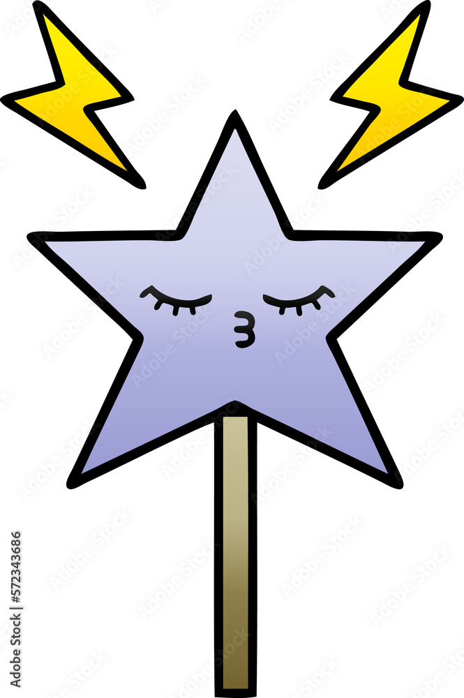 Obraz premium gradient shaded cartoon magic wand