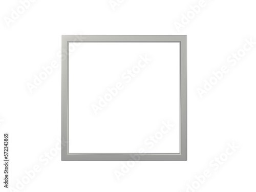 Metal square frame. Isolated. 3d illustration.