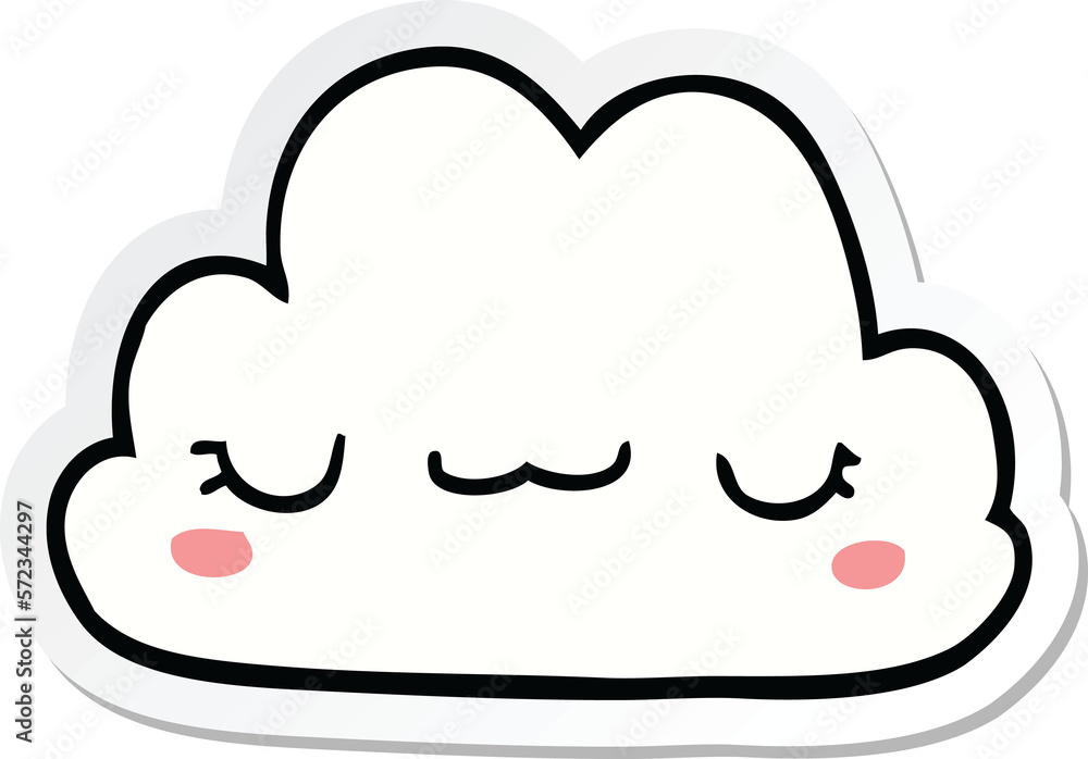 sticker of a cute cartoon cloud sticker of a cute cartoon cloud