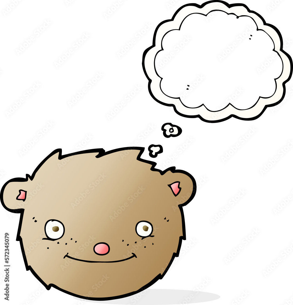 cartoon teddy bear head with thought bubble cartoon teddy bear head with thought bubble