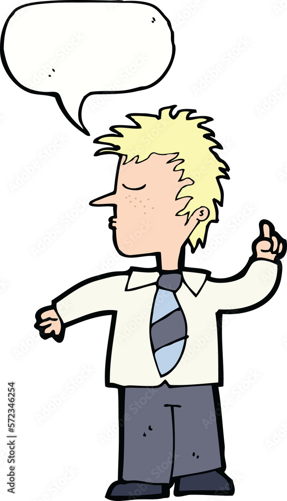 cartoon man making his point with speech bubble cartoon man making his point with speech bubble