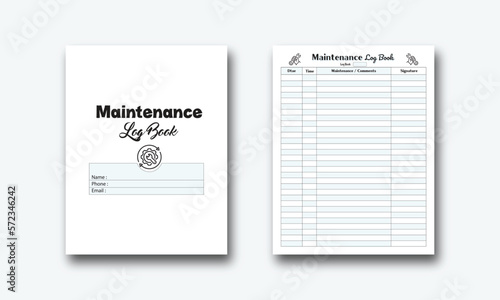 Maintenance Log Book kdp interior