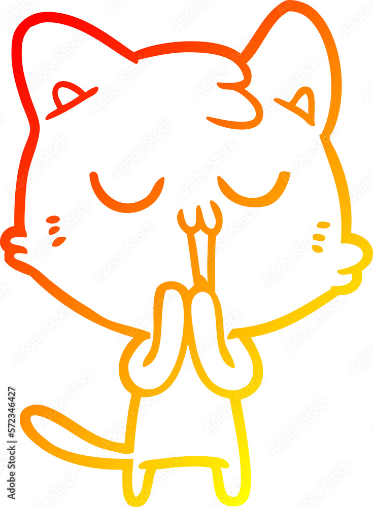 warm gradient line drawing cartoon cat singing warm gradient line drawing cartoon cat singing