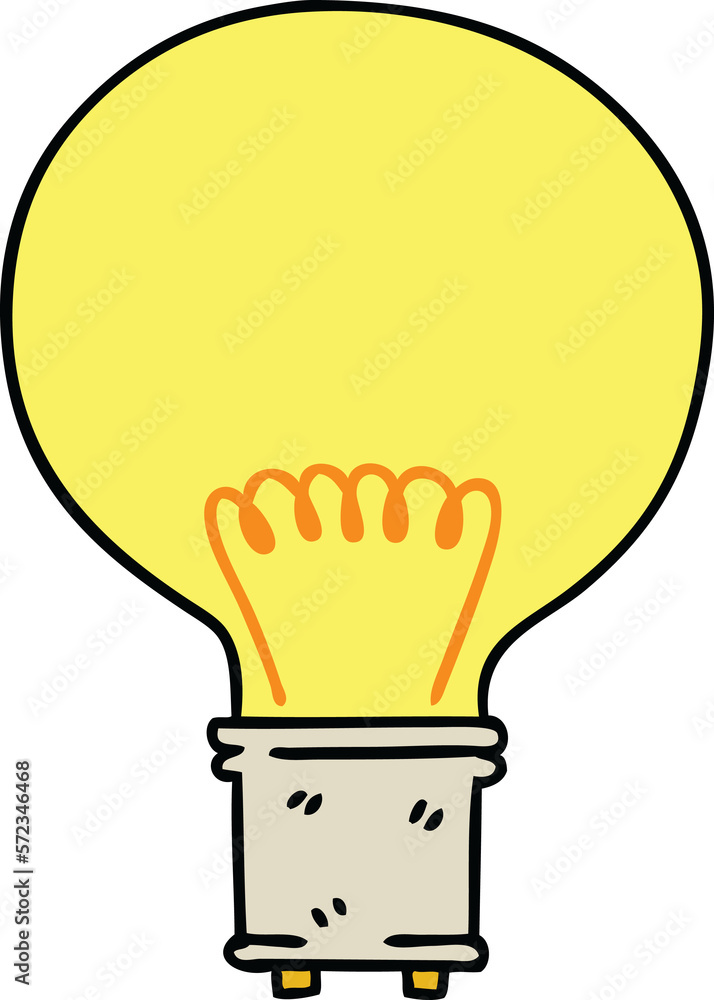quirky hand drawn cartoon light bulb quirky hand drawn cartoon light bulb