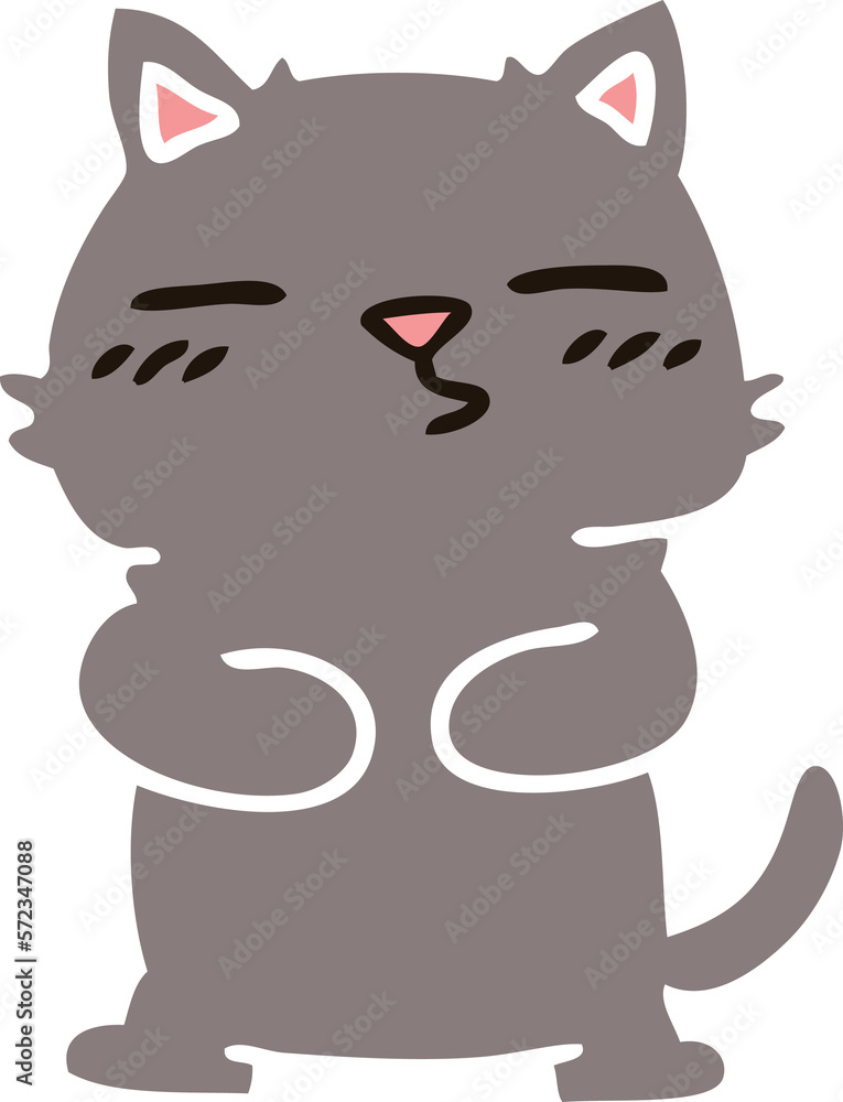 quirky hand drawn cartoon cat