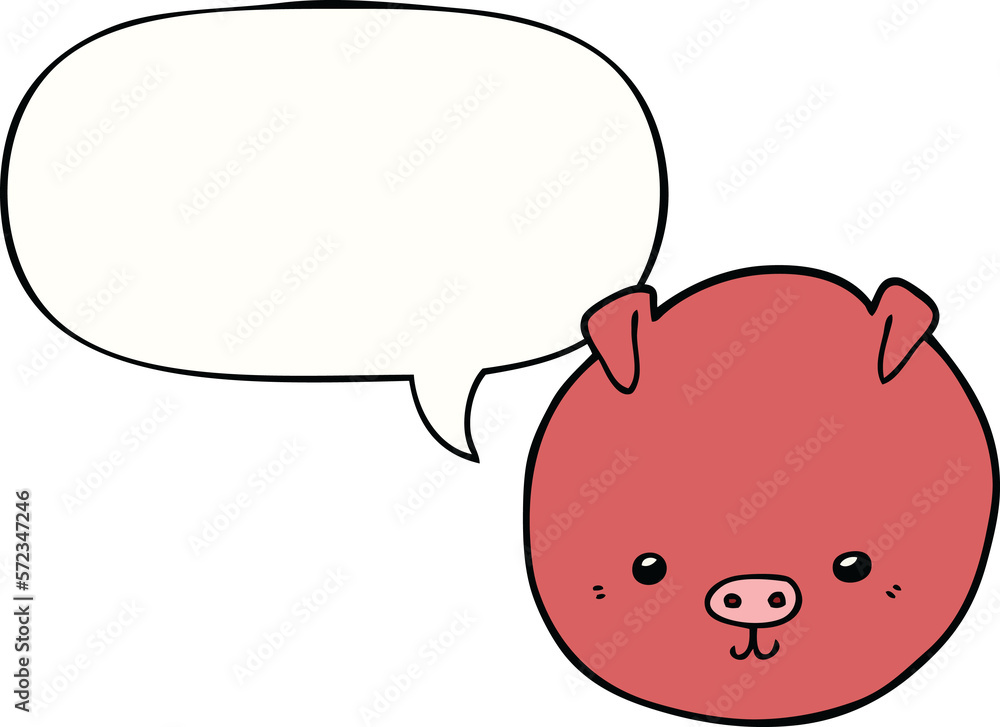 cartoon pig and speech bubble cartoon pig and speech bubble
