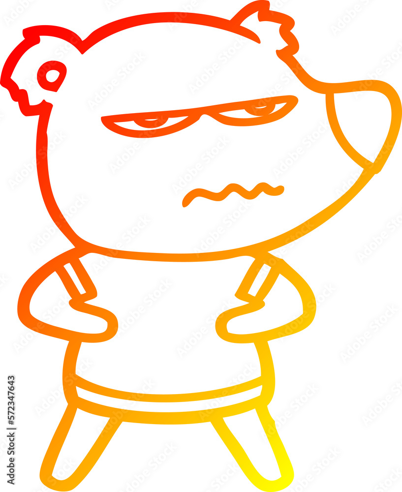 warm gradient line drawing annoyed bear cartoon warm gradient line drawing annoyed bear cartoon