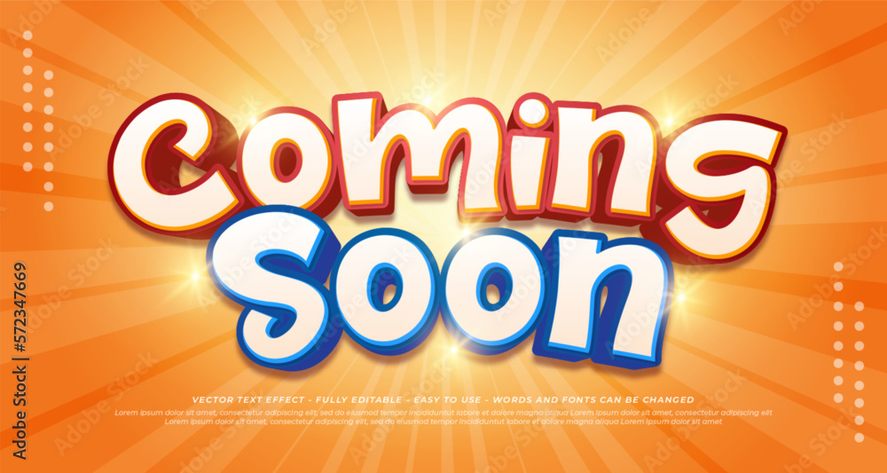 coming soon editable 3d style effect template