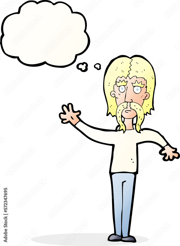 cartoon waving man with mustache with thought bubble cartoon waving man with mustache with thought bubble
