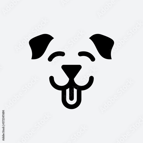 simple dog head icon logo vector design, modern logo pictogram design of a cute puppy face mascot illustration