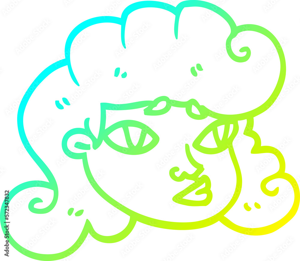 cold gradient line drawing cartoon blond girls face cold gradient line drawing cartoon blond girls face
