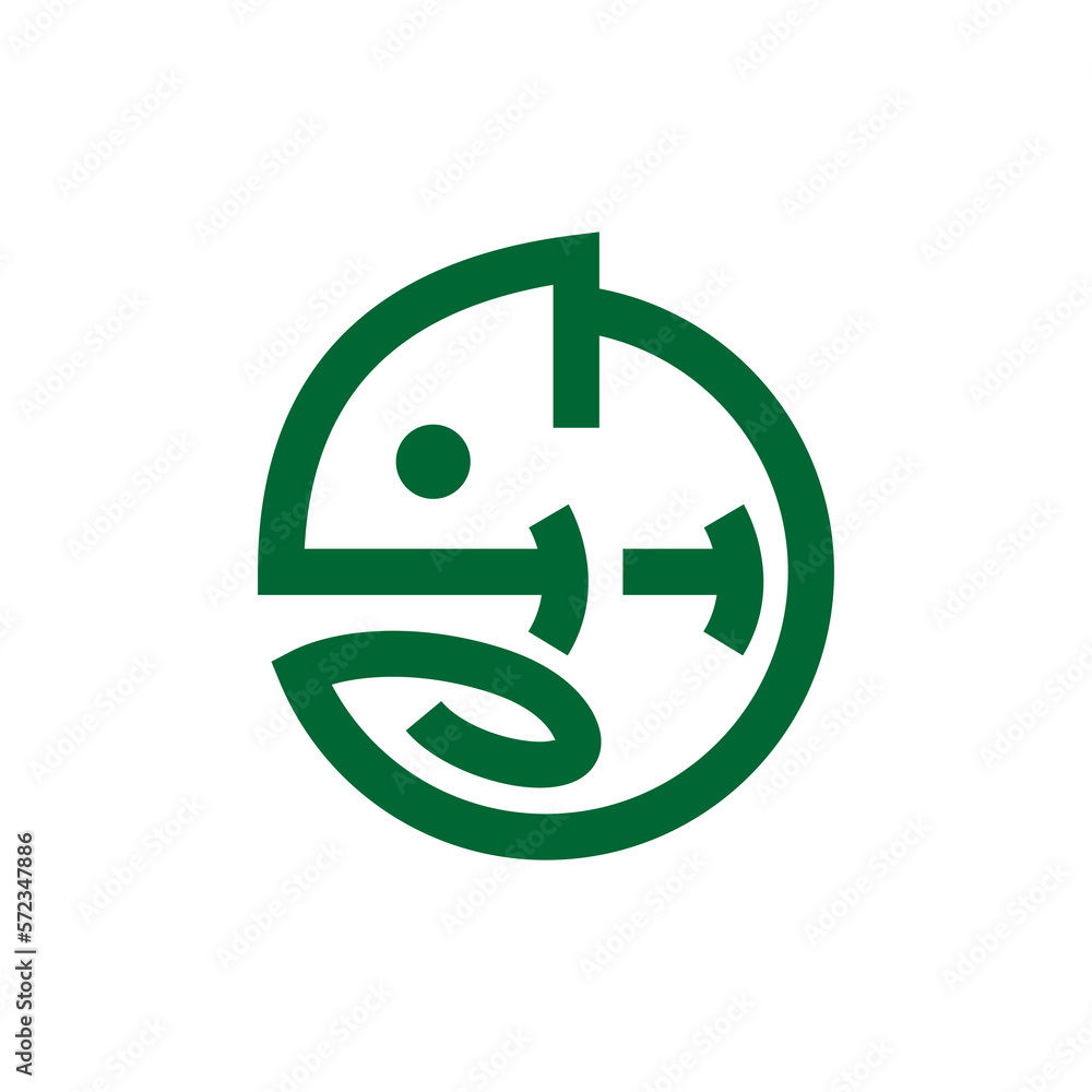 Chameleon simple line icon logo vector design. Chameleon reptile vector in abstract outline Illustration Chameleon simple line icon logo vector design. Chameleon reptile vector in abstract outline Illustration