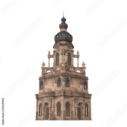 3d rendering gothic and ancient building isolated