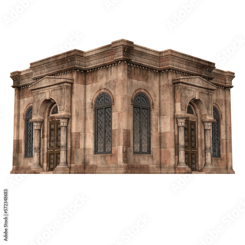 Canvas Print 3d rendering gothic and ancient building isolated