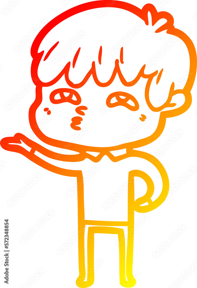 warm gradient line drawing cartoon curious man warm gradient line drawing cartoon curious man