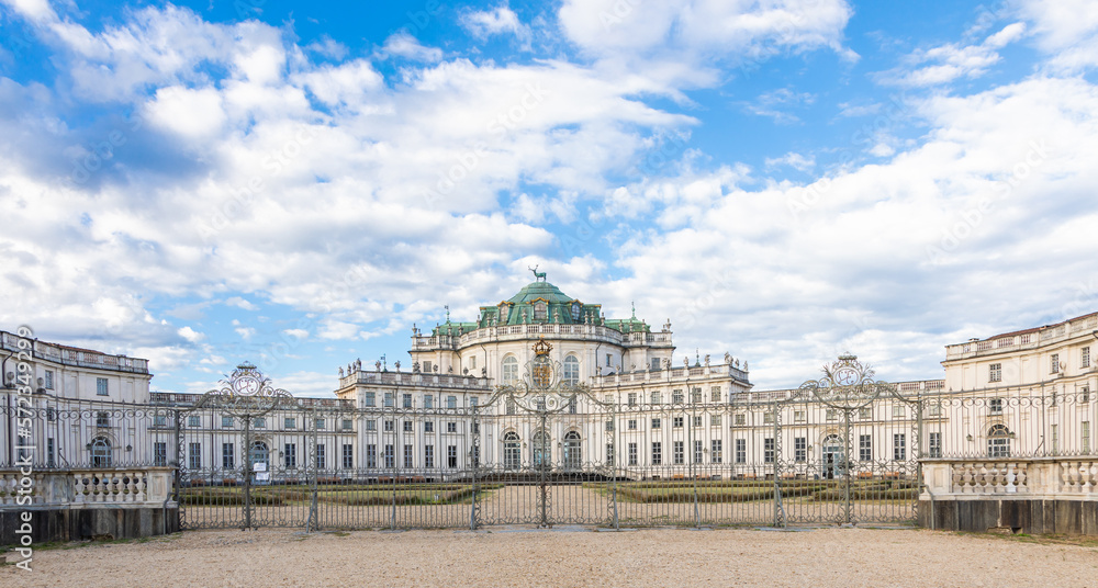 Turin, Italy - Stupinigi Royal Palace. Luxury old baroque exterior