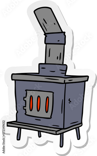sticker cartoon doodle of a house furnace