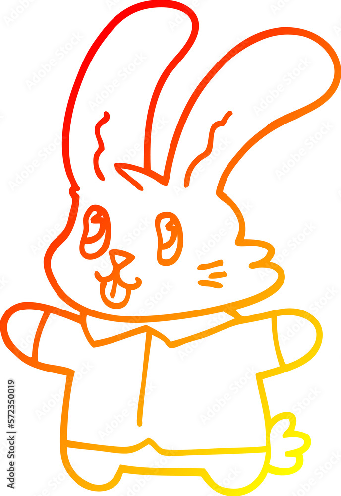 warm gradient line drawing cartoon jolly rabbit warm gradient line drawing cartoon jolly rabbit