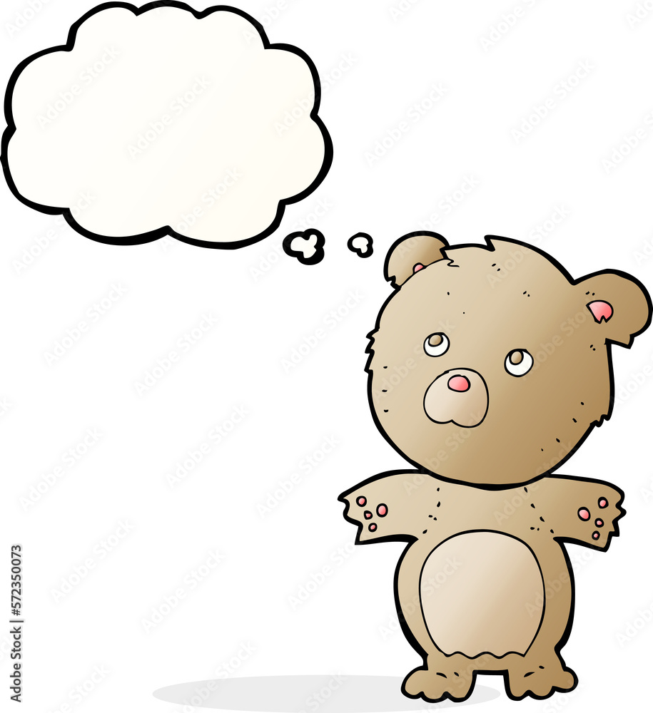cartoon funny teddy bear with thought bubble cartoon funny teddy bear with thought bubble
