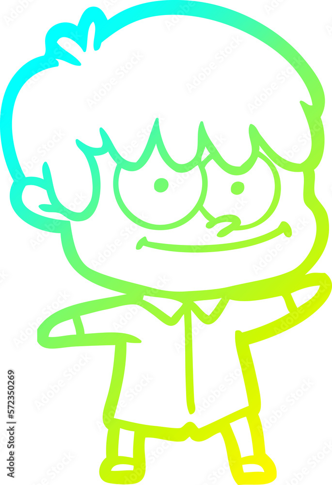 cold gradient line drawing happy cartoon man cold gradient line drawing happy cartoon man