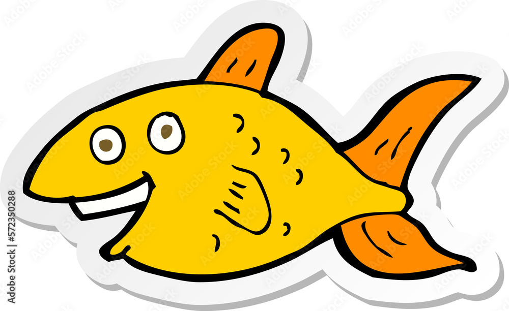 sticker of a cartoon fish sticker of a cartoon fish