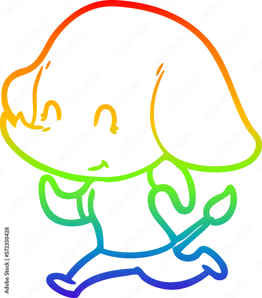 rainbow gradient line drawing cute cartoon elephant rainbow gradient line drawing cute cartoon elephant