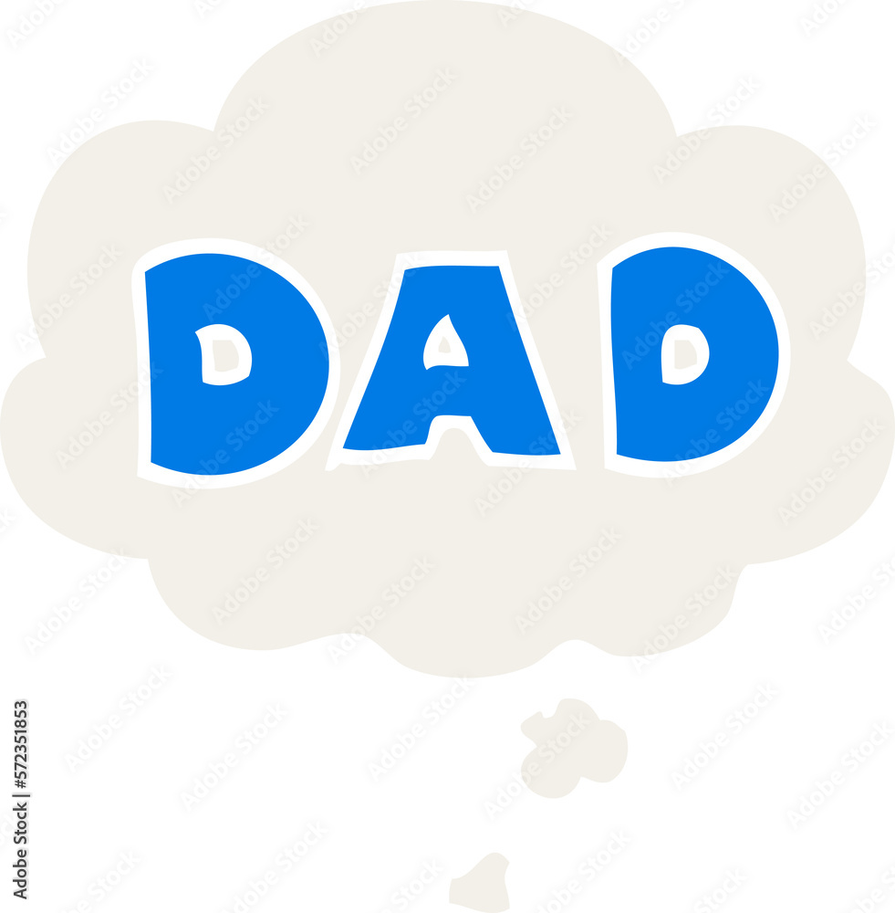 cartoon word dad and thought bubble in retro style cartoon word dad and thought bubble in retro style