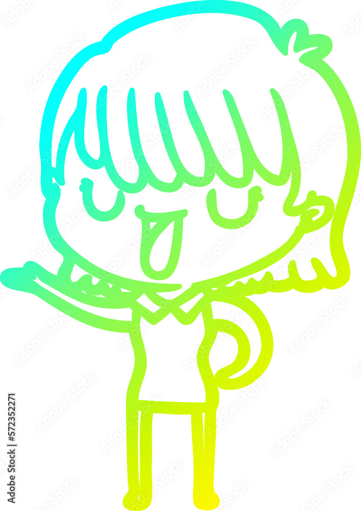 cold gradient line drawing cartoon woman cold gradient line drawing cartoon woman