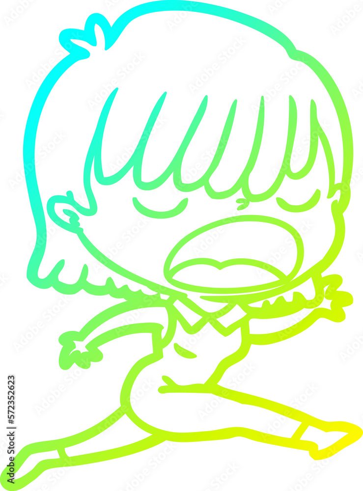 cold gradient line drawing cartoon woman talking loudly cold gradient line drawing cartoon woman talking loudly