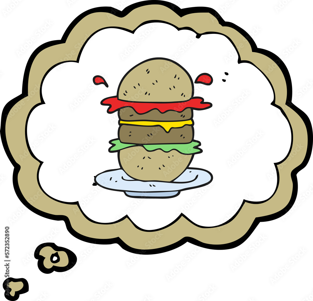 thought bubble cartoon burger thought bubble cartoon burger
