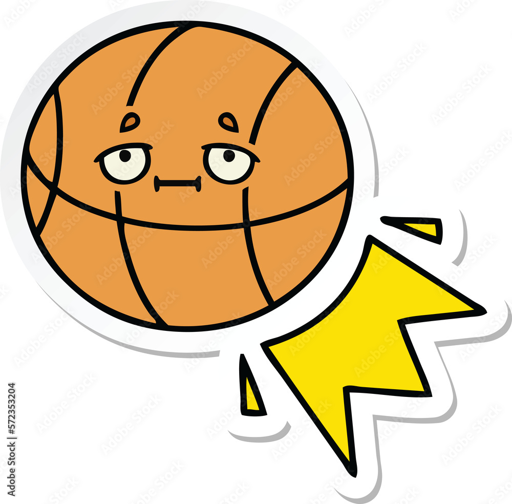 sticker of a cute cartoon basketball sticker of a cute cartoon basketball