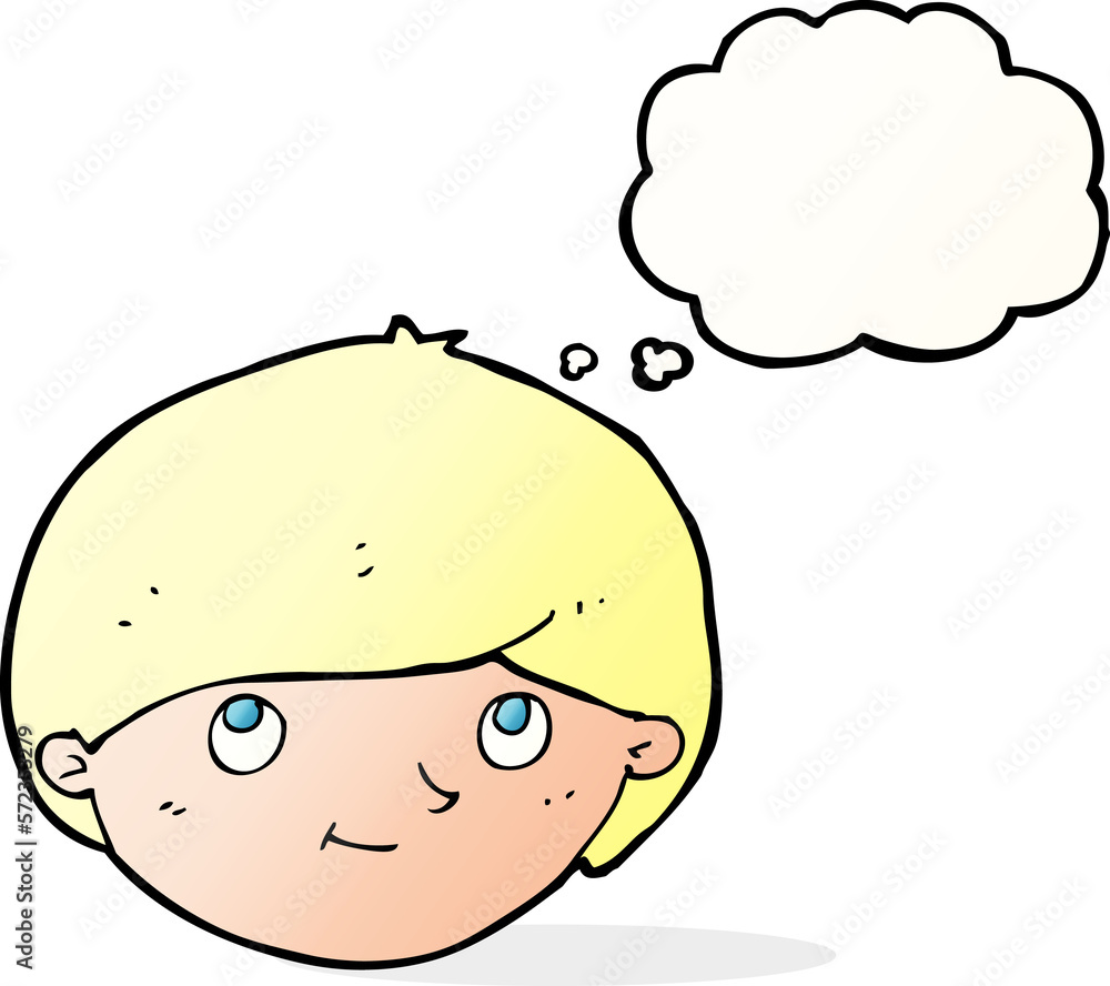 cartoon happy man with thought bubble cartoon happy man with thought bubble