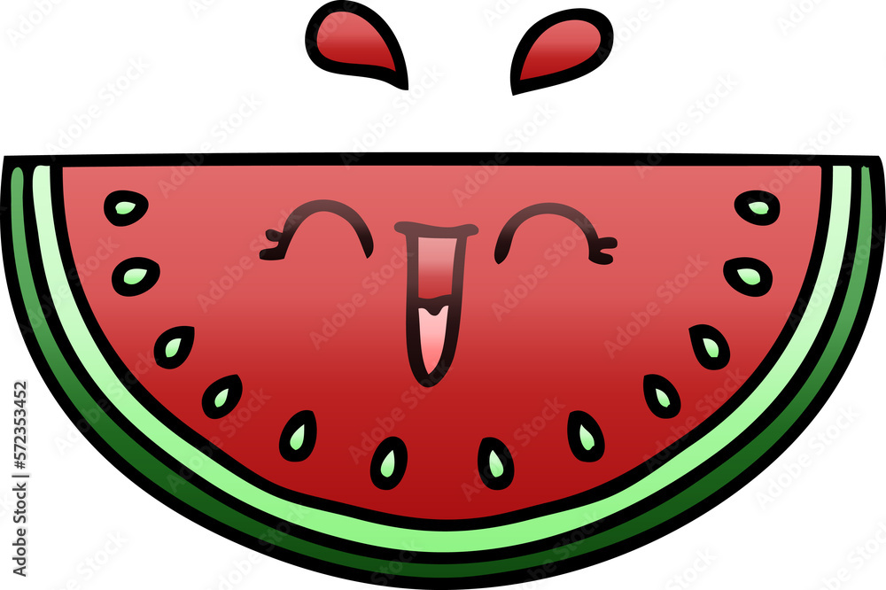 Obraz premium quirky gradient shaded cartoon watermelon
