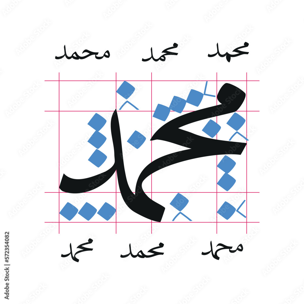 Arabic calligraphy rules for the name Muhammad. Types of name Mohammad