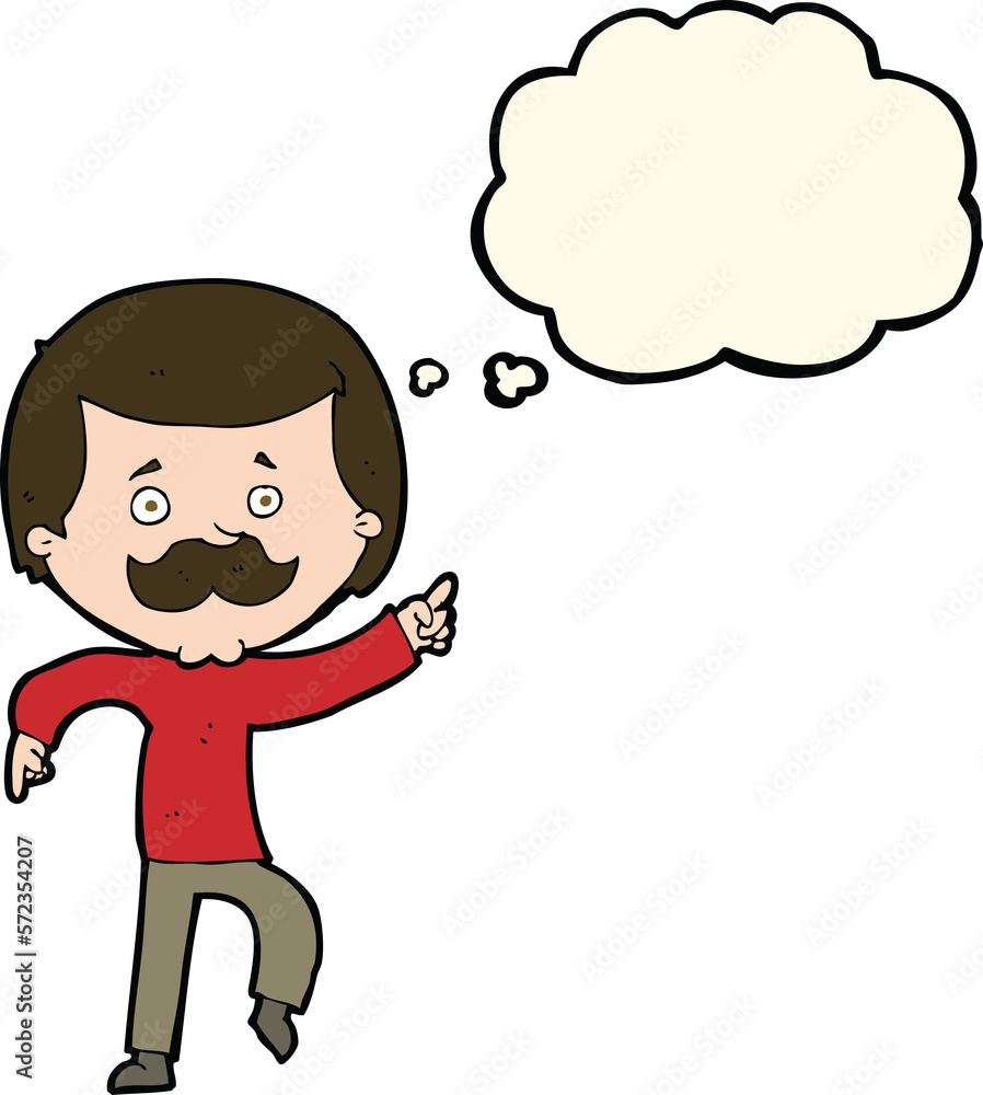 cartoon dancing dad with thought bubble cartoon dancing dad with thought bubble