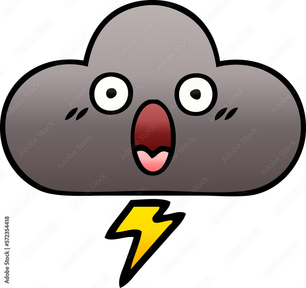 gradient shaded cartoon storm cloud gradient shaded cartoon storm cloud