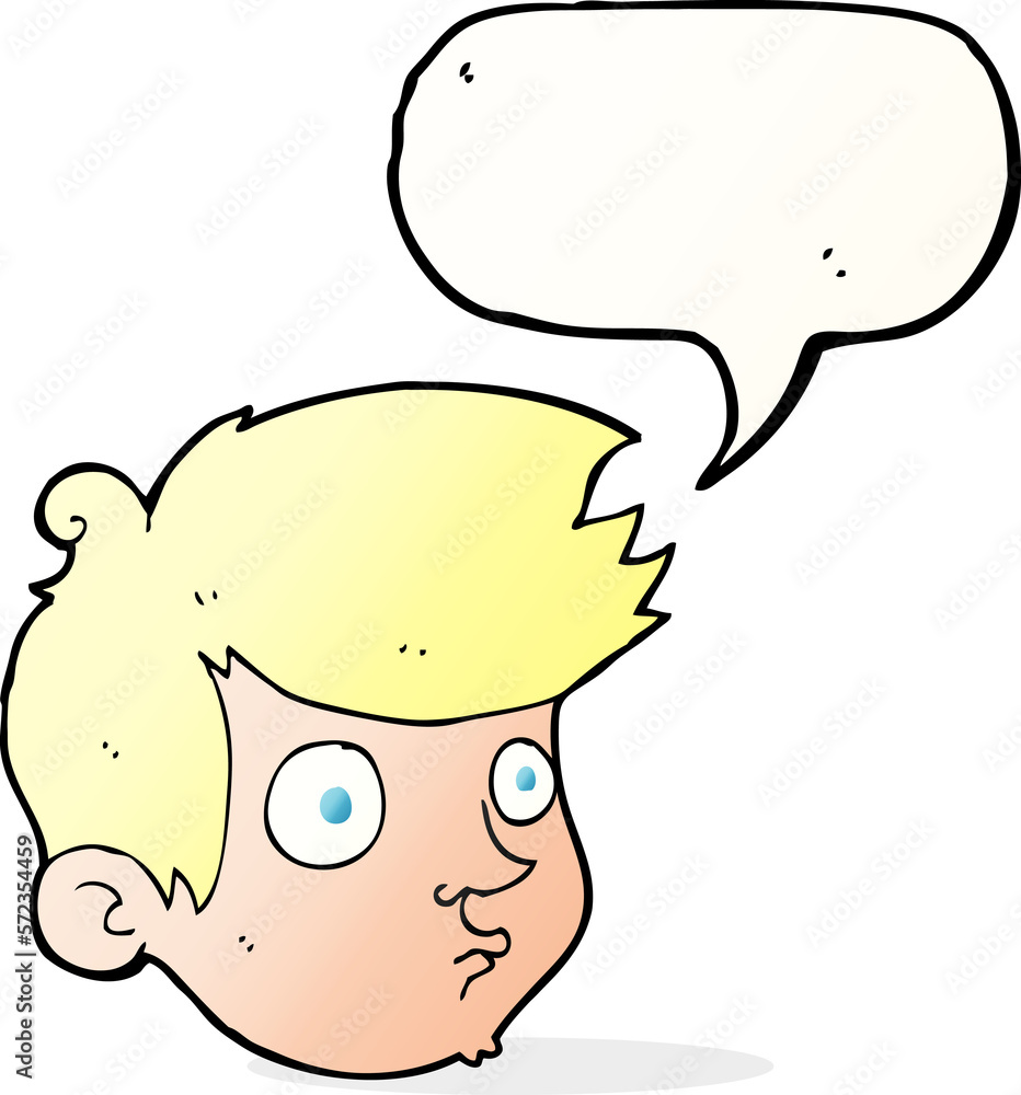 cartoon staring boy with speech bubble cartoon staring boy with speech bubble