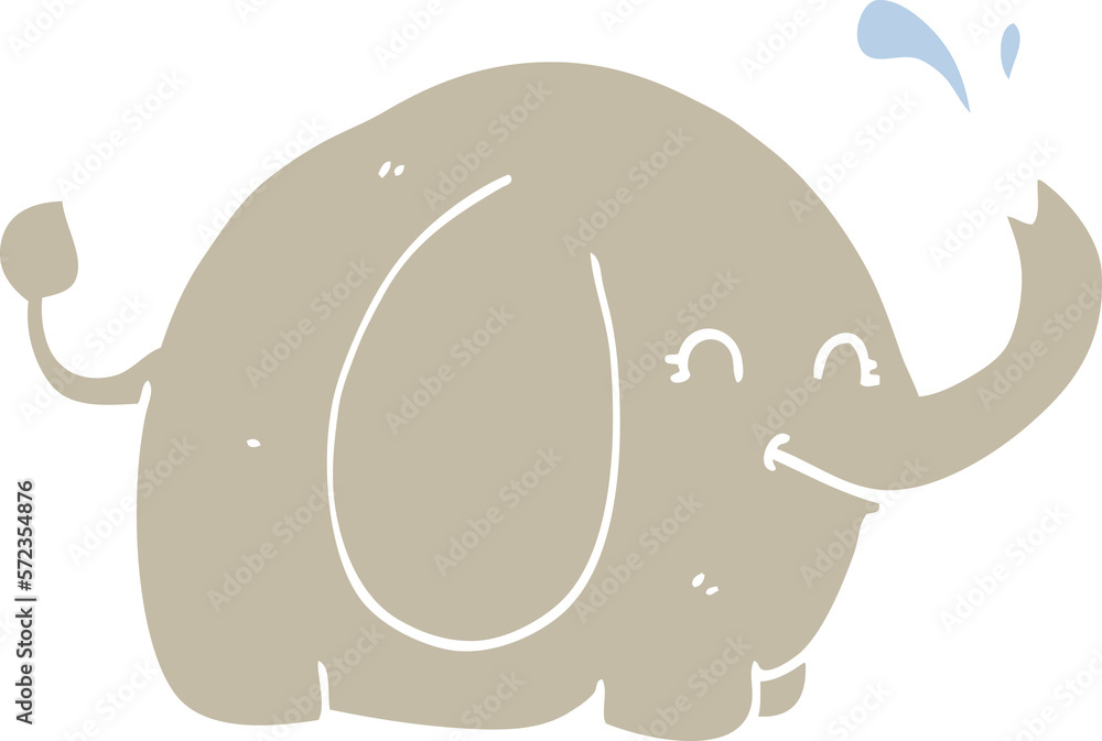 flat color style cartoon elephant flat color style cartoon elephant