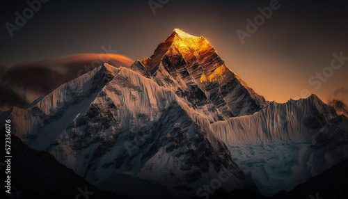 Mountain  Peak  Himalaya  Everest  Generative AI  Illustration