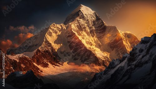 Mountain  Peak  Himalaya  Everest  Generative AI  Illustration