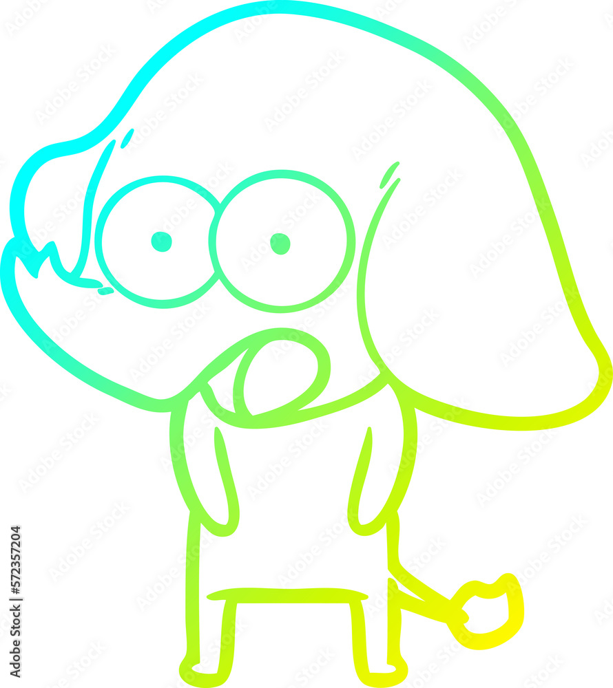 cold gradient line drawing cute cartoon elephant cold gradient line drawing cute cartoon elephant