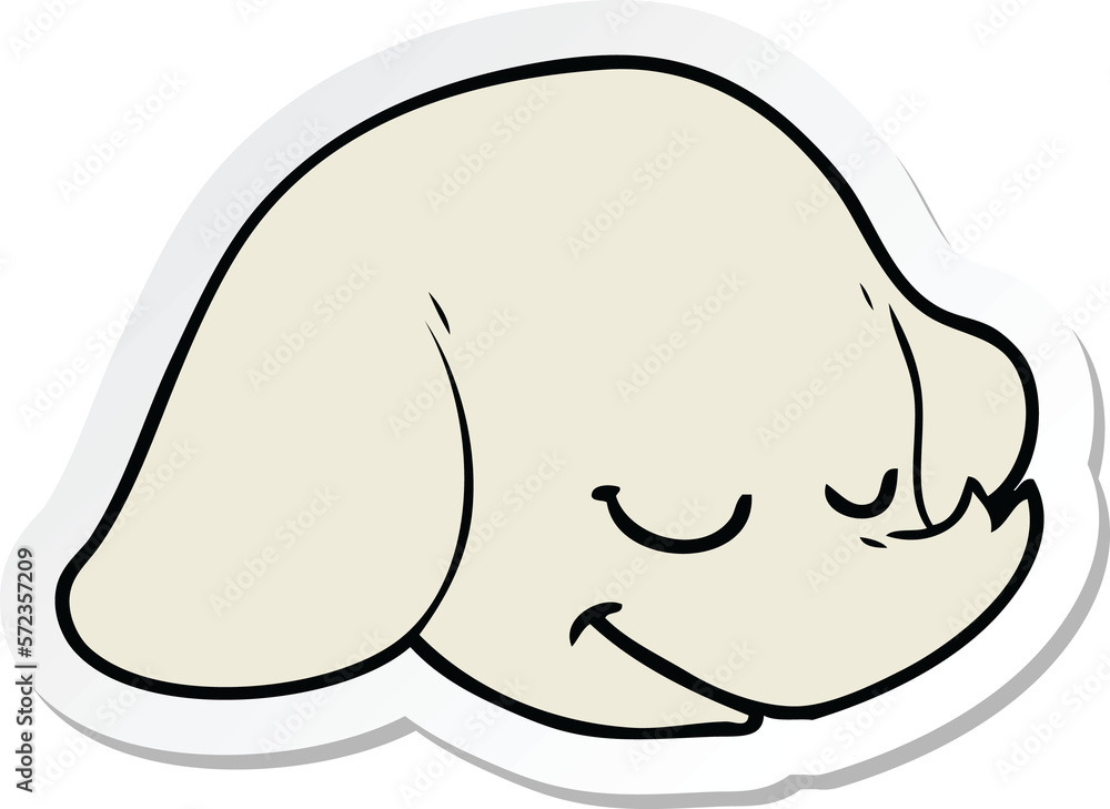 sticker of a cartoon elephant face sticker of a cartoon elephant face