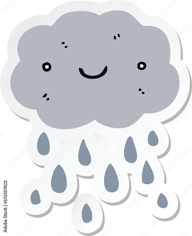 sticker of a cute cartoon cloud sticker of a cute cartoon cloud