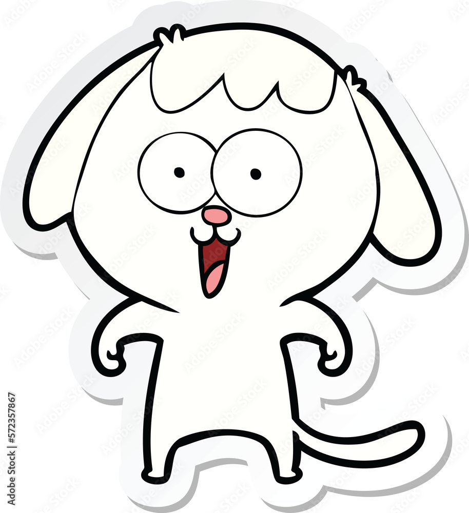 sticker of a cute cartoon dog sticker of a cute cartoon dog
