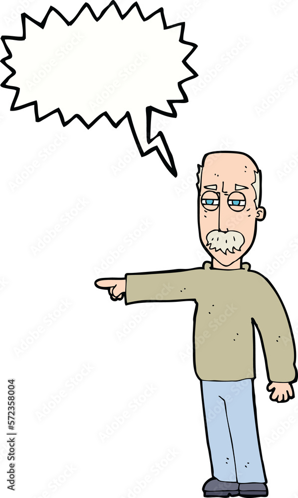 cartoon old man gesturing Get Out! with speech bubble cartoon old man gesturing Get Out! with speech bubble
