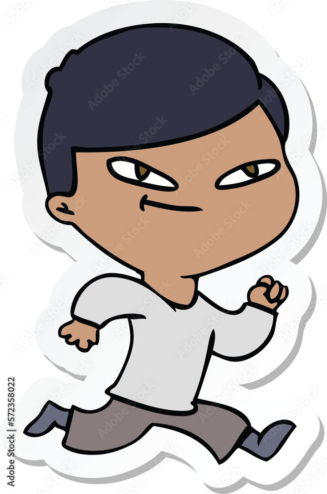 sticker of a cartoon boy