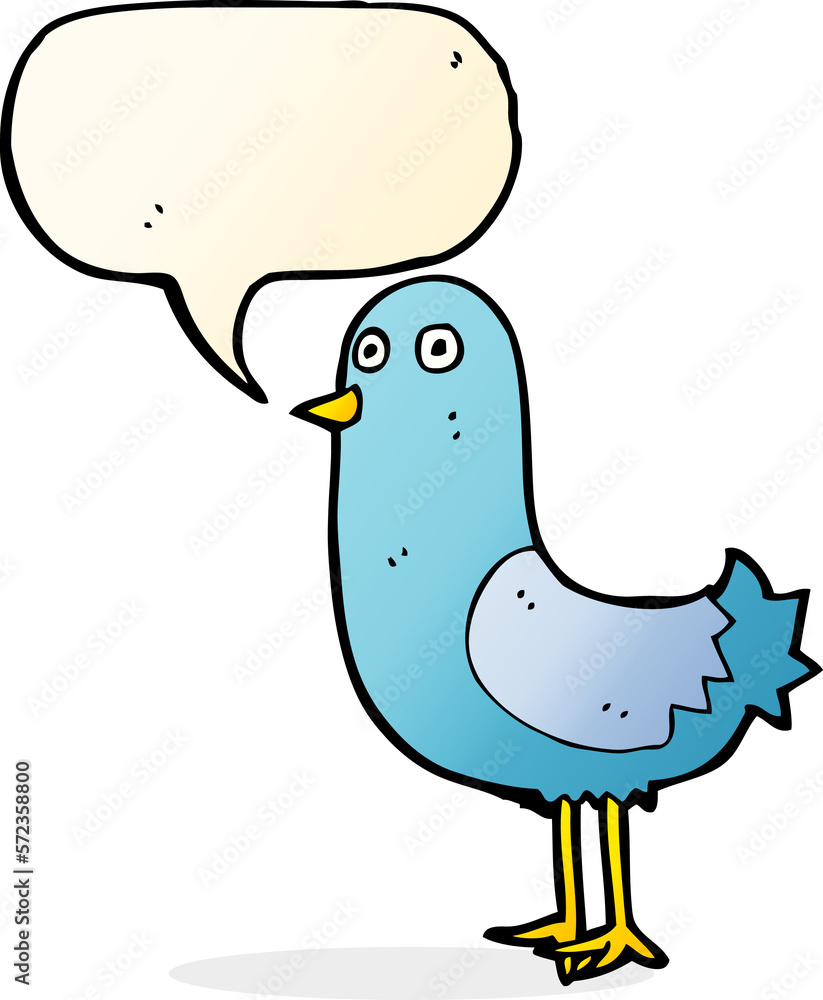 cartoon bird with speech bubble cartoon bird with speech bubble
